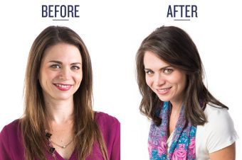 A beautiful Type 2 woman showing her Before & After makeover