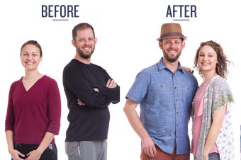 couple's before and after photo