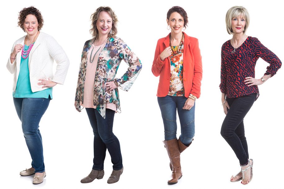 4 women finding the perfect pair of jeans