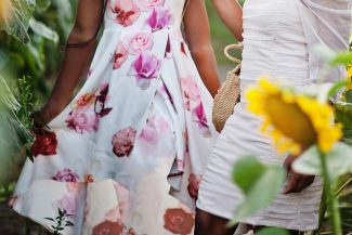 Women over 50 in floral dresses